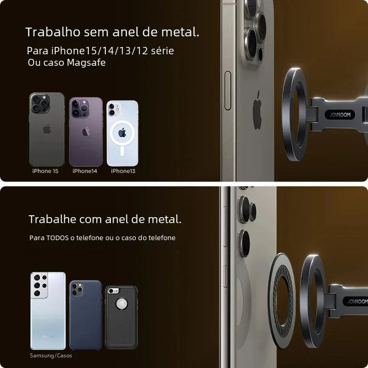 Einfach zu installierende Magsafe Magnethalterung für Smartphones im Auto, stabiler Halt.