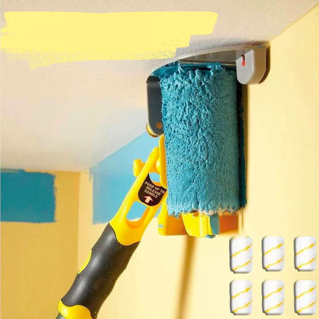 Maler Farbrolle für präzise Farbkanten ohne Abkleben beim Streichen von Wänden. Ideal für DIY Renovierungen.