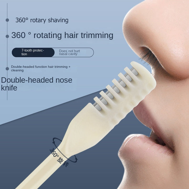 Sauberer, präziser manueller Nasenhaartrimmer aus Edelstahl für hygienische Herren-Gesichtspflege.