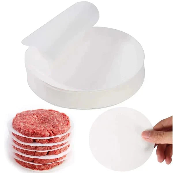 Robuste Edelstahl-Burgerpresse für perfekte, gleichmäßige Patties. Antihaft-Küchenhelfer für DIY Hamburger.