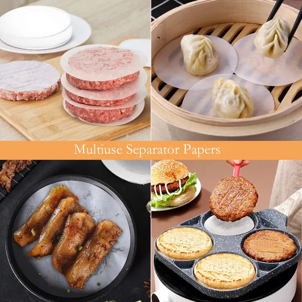 Burgerpresse mit frischem Hackfleisch, bereit für die Zubereitung individueller DIY Hamburger-Patties.