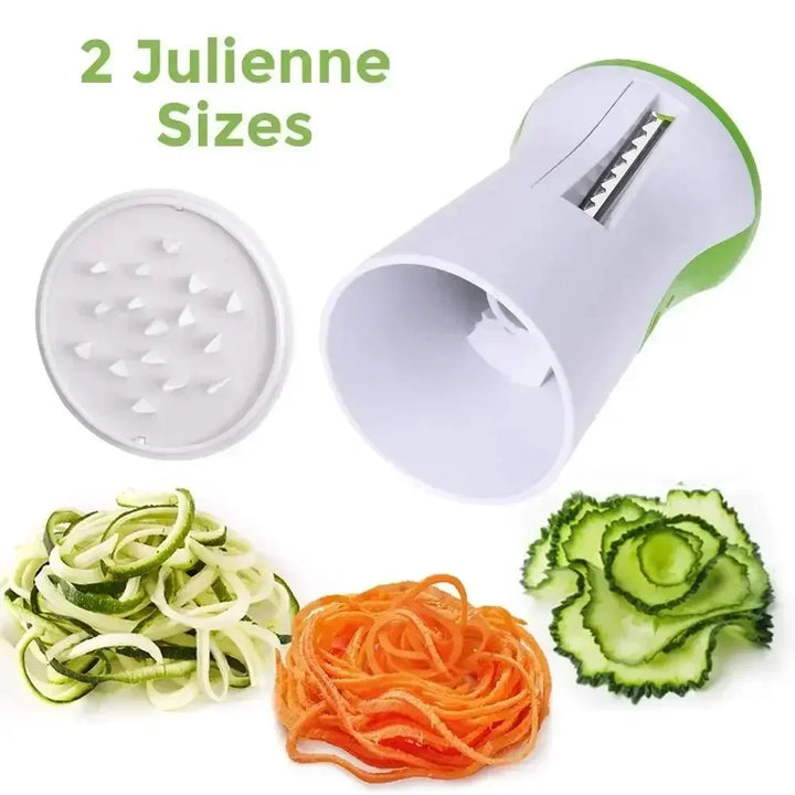 Effizienter Spiralschneider hobelt Parmesan zu feinen Spiralen. Vielseitiger Küchenhelfer auch für Käse.