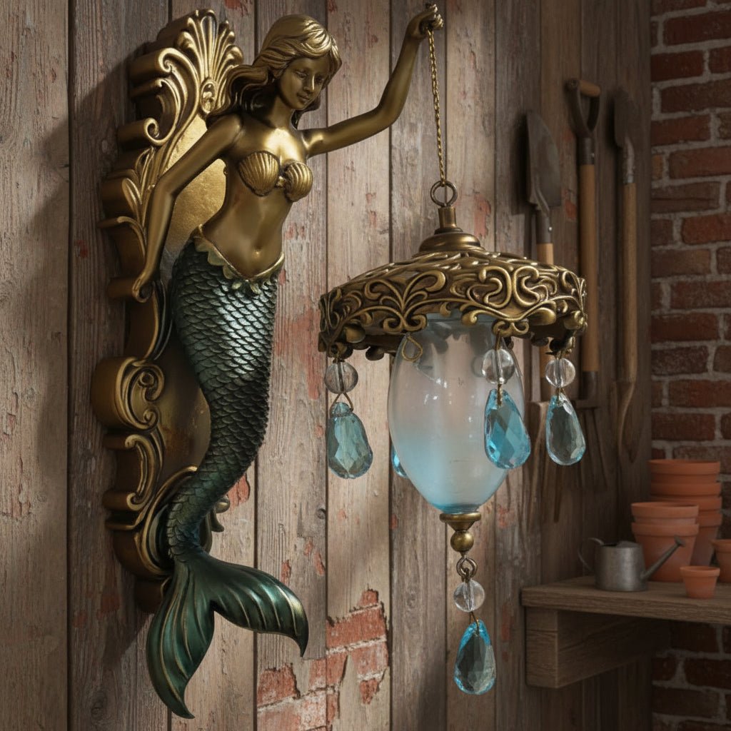 MARINA Vintage Wandleuchte: Metall & Glas mit warmem LED-Licht. Schafft gemütliches Ambiente in Wohn- & Schlafzimmer.