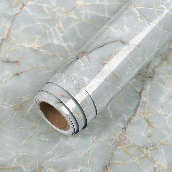 Deko Aufkleber im Marmor Look, wasserdicht & leicht zu reinigen; perfekt für Nassbereiche.