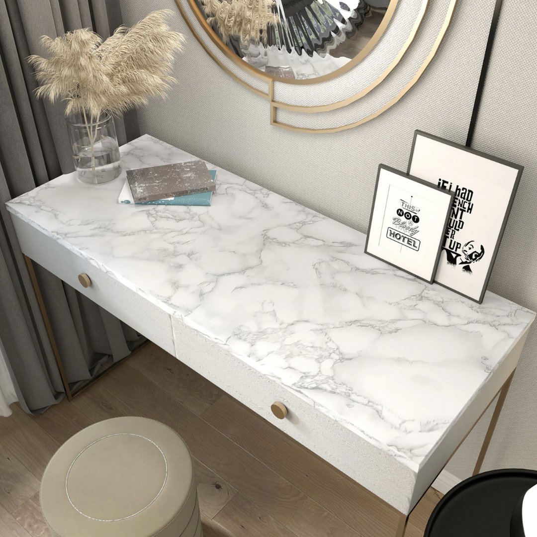 Elegante Marmor Designfolie, selbstklebend, für Möbel, Wände & Oberflächen im Wohnbereich.