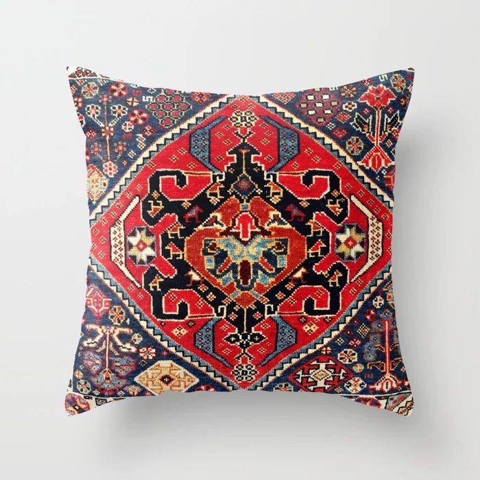 Plüsch-Kissenbezug im indischen Boho-Stil, gemustert, für luxuriöse Schlafzimmer-Deko.