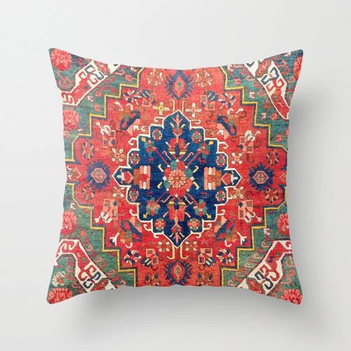 Wohnzimmer Dekoration: Marokkanischer Boho Plüsch-Kissenbezug, elegant gemustert.