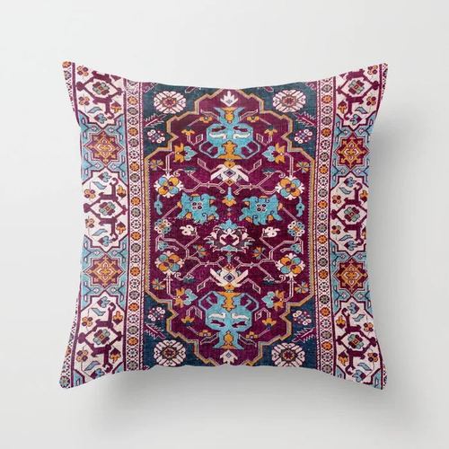 Exklusiver marokkanischer Plüsch-Kissenbezug, Boho-Design, gemustert, für Wohnzimmer.