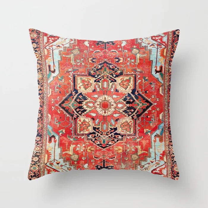 Stilvoller indischer Dekokissenbezug aus Plüsch, Boho-Muster für Schlafzimmer.