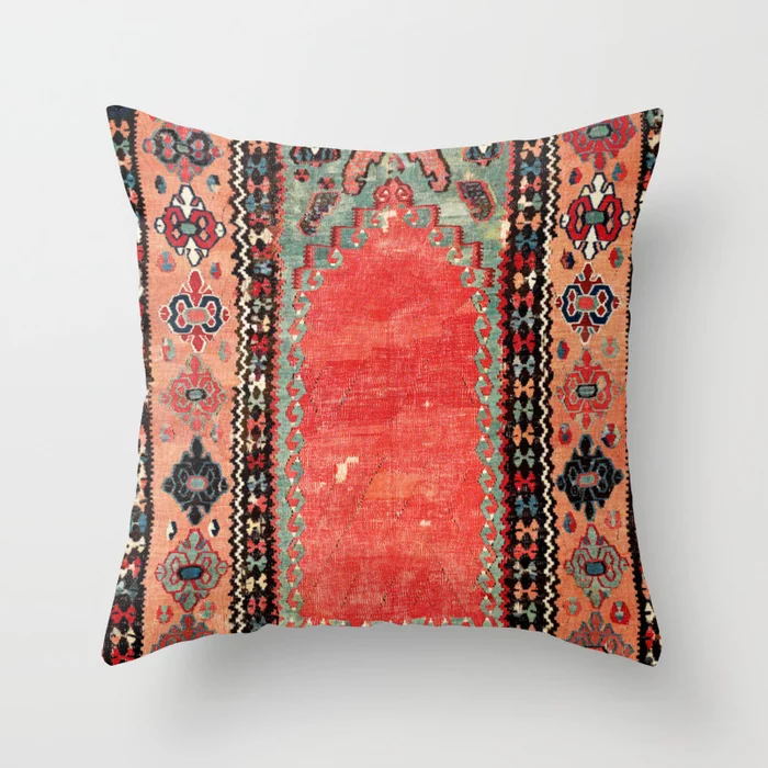 Dekokissenbezug mit indischem Muster und Plüsch, Boho-Luxus für Schlafzimmer.