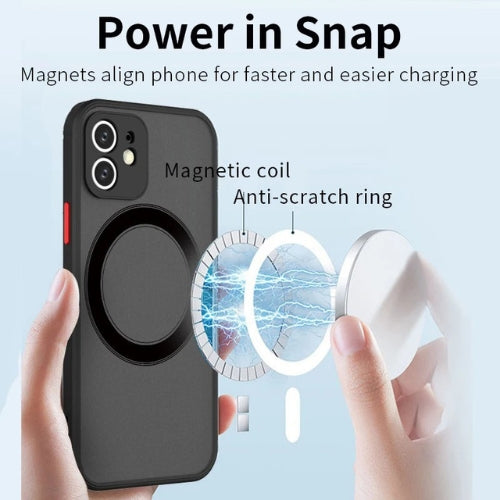 Robuste matte Schutzhülle mit MagSafe & Fallschutz. Perfekter Schutz für Ihr Smartphone.