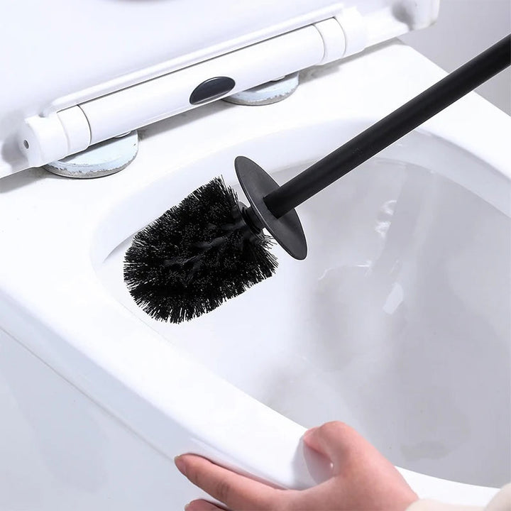 Funktionaler WC-Ständer in Mattschwarz: Klorollenhalter, Bürstenhalter & praktische Ablage für Badutensilien.