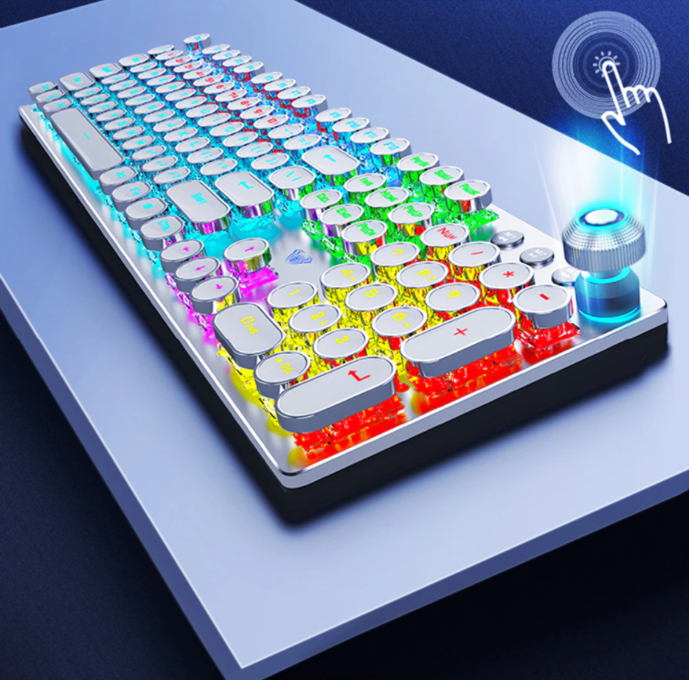 Mechanische Gaming Tastatur für präzises Spielen und komfortables Tippen im Büro, mit RGB Beleuchtung.