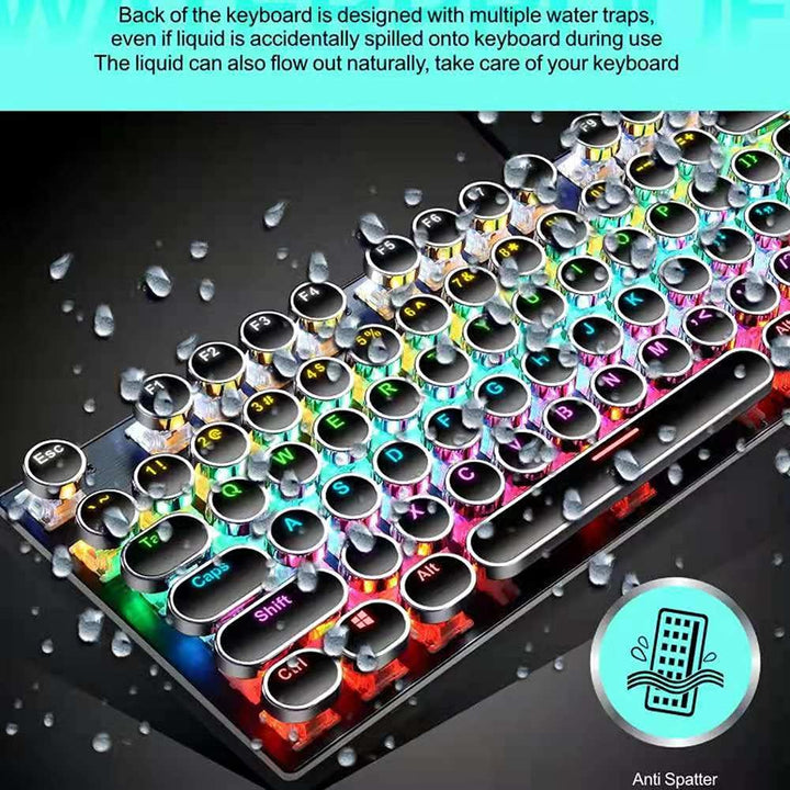 Dynamische RGB-Effekte auf dieser mechanischen Gaming-Tastatur mit blauen Schaltern & 87 Tasten.