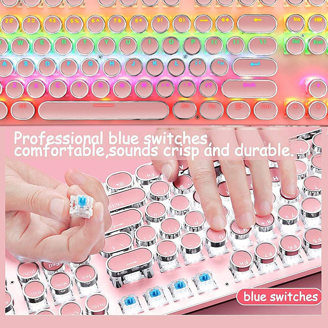 Stylische mechanische Gaming-Tastatur mit 87 Tasten, blauen Schaltern & anpassbarer RGB-Beleuchtung.