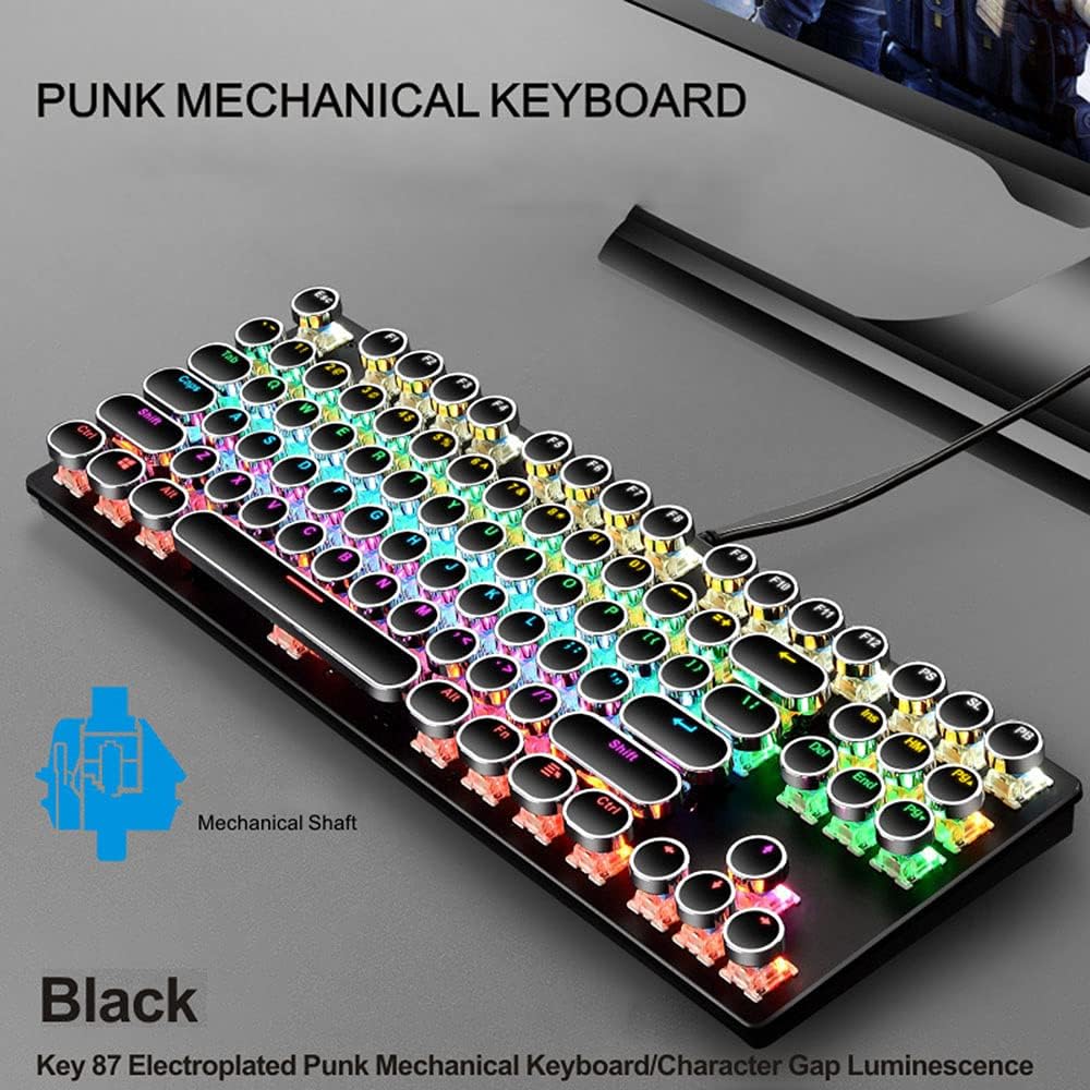 Robuste 87-Tasten Gaming-Tastatur, blaue Schalter, RGB-Beleuchtung. Gebaut für Gamer.