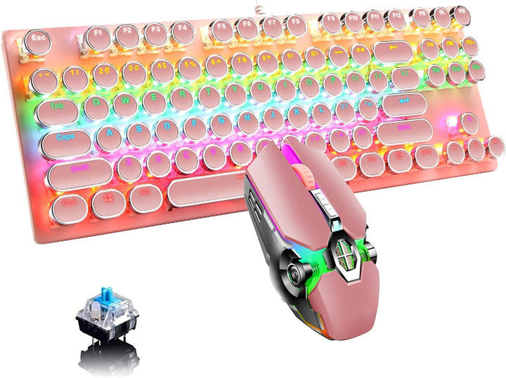 Erleben Sie Gaming pur mit dieser 87-Tasten RGB Gaming-Tastatur & mechanischen blauen Schaltern.