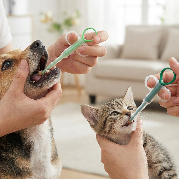Handlicher Tablettengeber für die Tiergesundheit. Einfache und sichere Medikamentengabe für Hunde & Katzen.