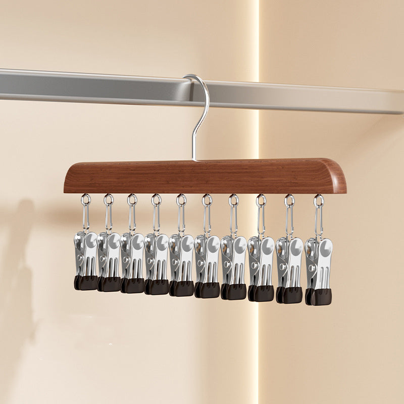 Vintage-Mehrfachbügel: Eleganter Holzbügel zur Organisation Ihrer Garderobe und Kleidung.