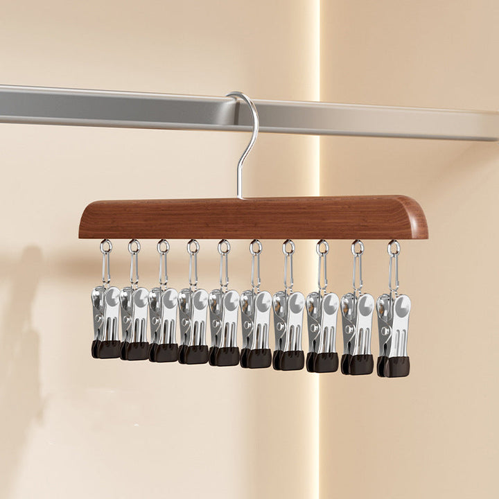 Vintage-Mehrfachbügel: Eleganter Holzbügel zur Organisation Ihrer Garderobe und Kleidung.