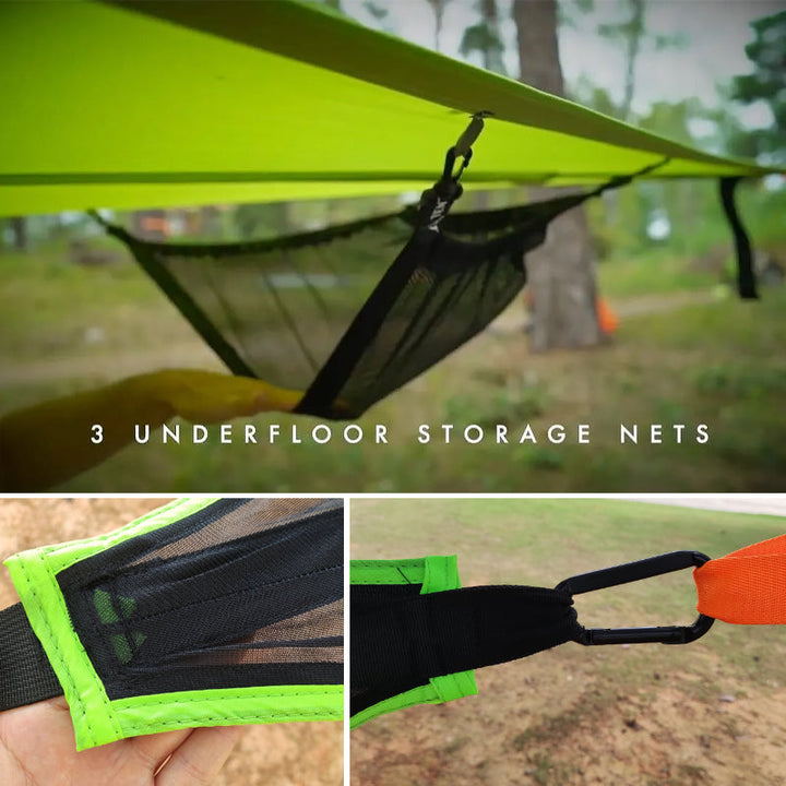 Große Familienhängematte für entspanntes Camping; strapazierfähiger Zeltersatz für Outdoor-Reisen.