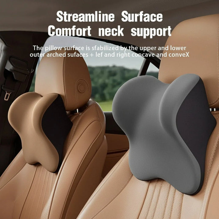 Ergonomisches Memory Foam Nackenkissen für Autositz, ideal für lange Fahrten & Haltungskorrektur.