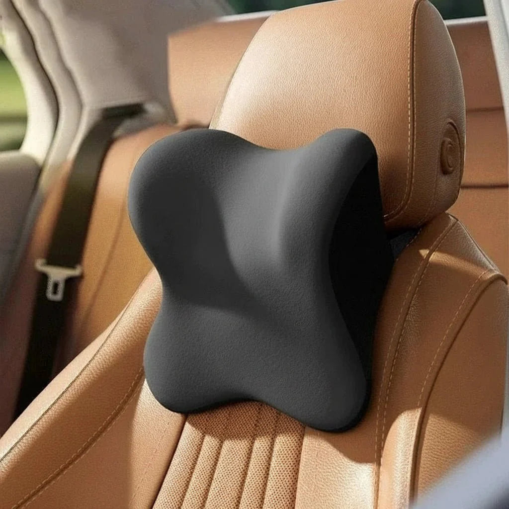 MEMORIDE Memory Foam Autokissen gegen Nacken- & Rückenschmerzen. Ergonomische Lenden- & Nackenstütze.