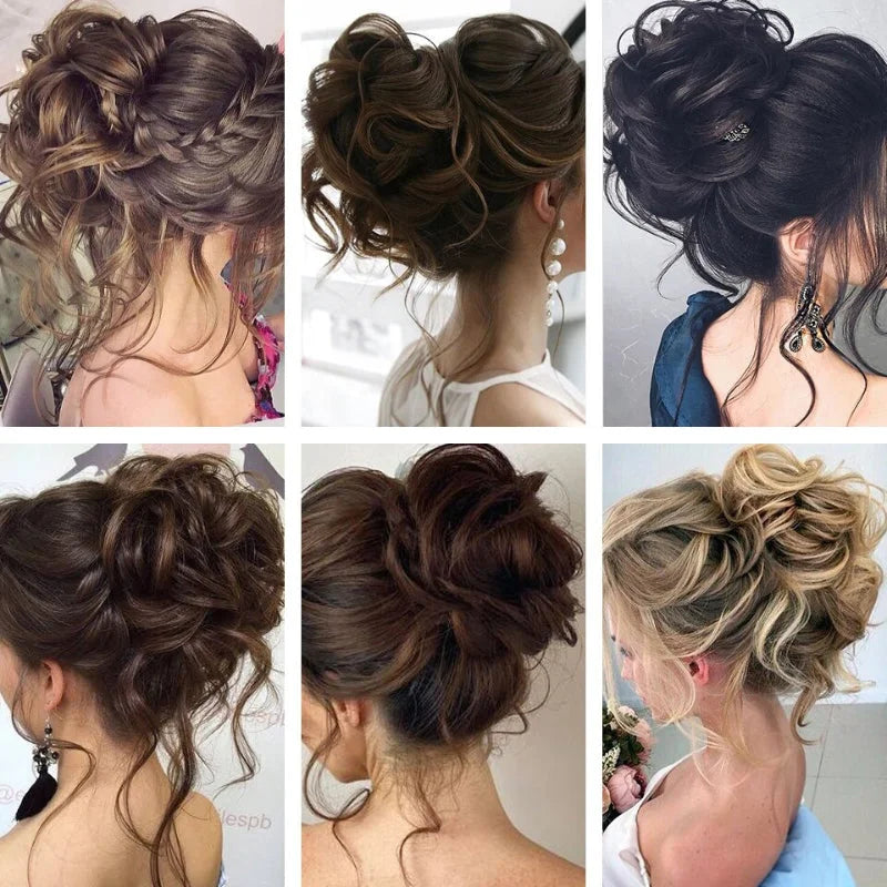 Hochwertiges Messy Bun Dutt Haarteil aus Kunsthaar für einfache Frisuren.