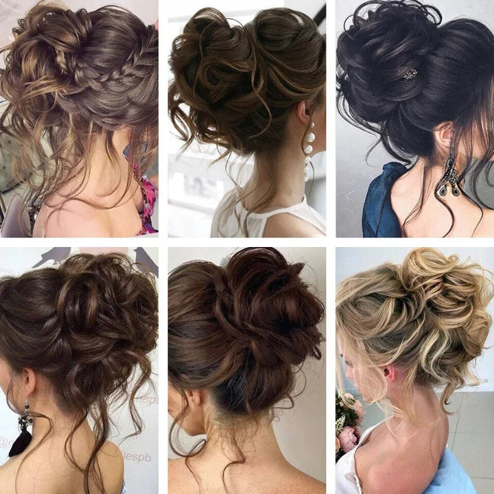 Hochwertiges Messy Bun Dutt Haarteil aus Kunsthaar für einfache Frisuren.