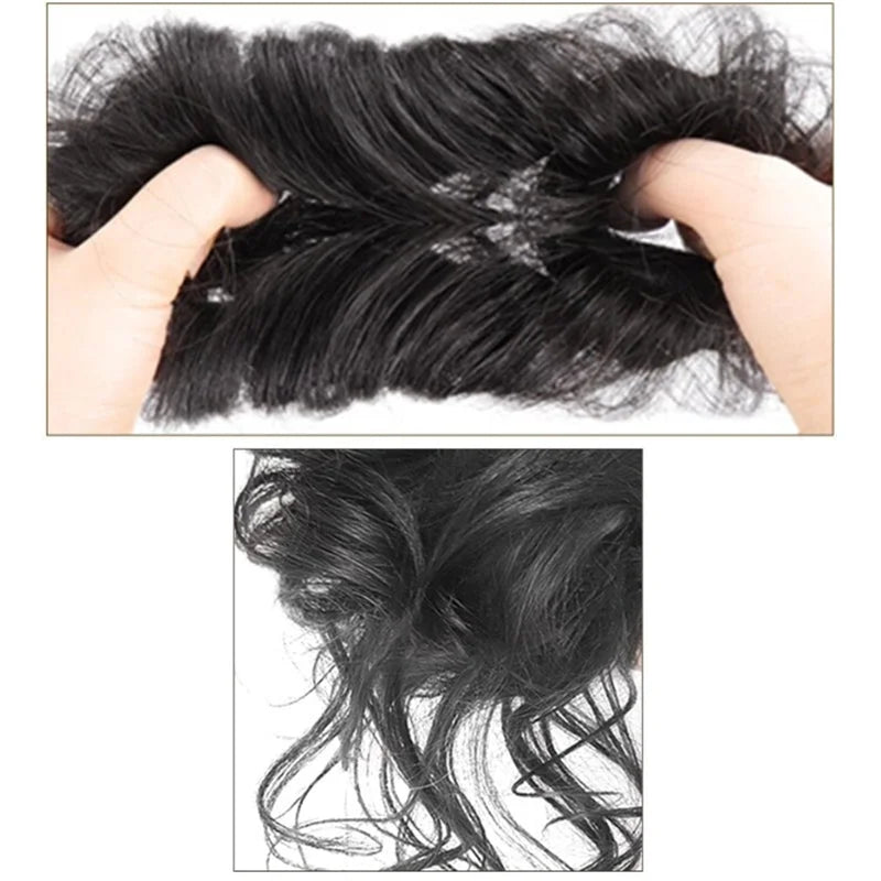 Voluminöser Dutt Look: Einfaches Messy Bun Haarteil für sofortige Fülle.