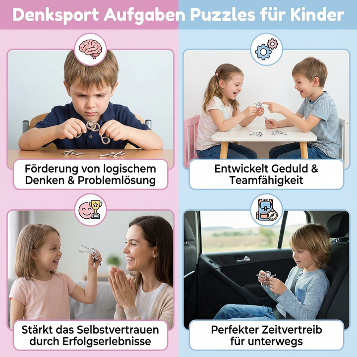 Kinderpuzzle: Metall-Geduldspiel fördert Motorik, Konzentration & logisches Denken. Ideales Spielzeug.