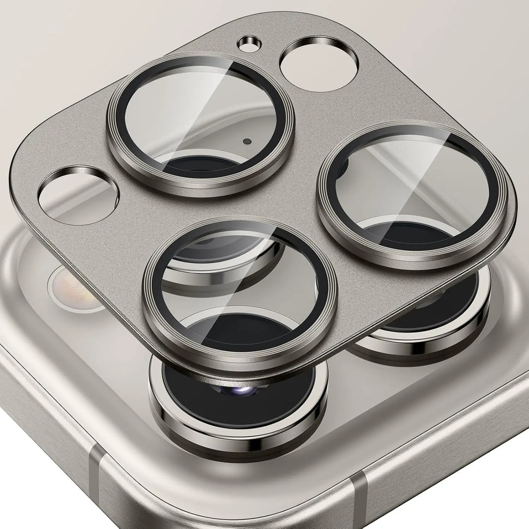 Effektiver Metall Kameraschutz für iPhone, inklusive gehärtetem Glas. Optimaler Telefonschutz.