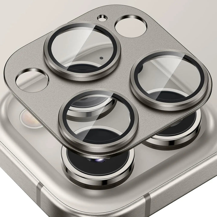 Effektiver Metall Kameraschutz für iPhone, inklusive gehärtetem Glas. Optimaler Telefonschutz.