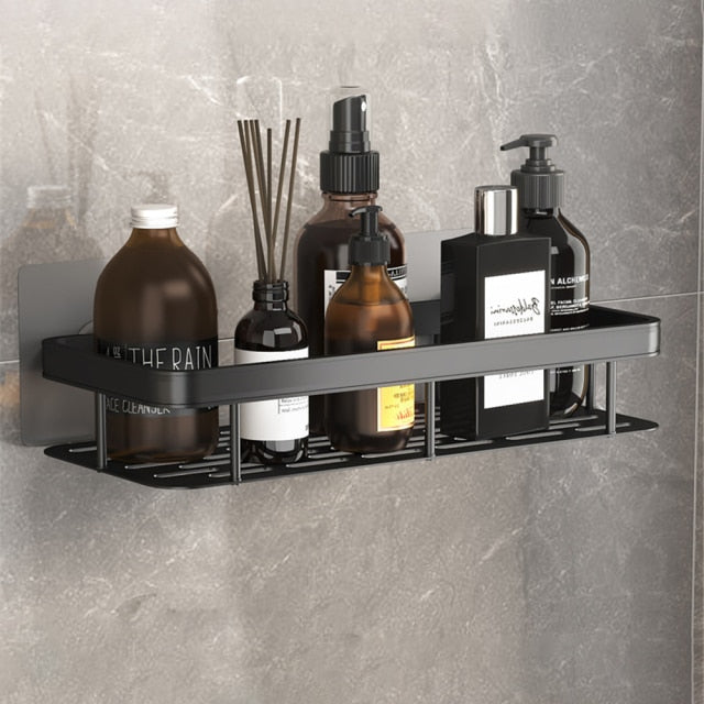 Metall Saugnapf Badezimmerregal, bohrfrei und elegant, für Dusche & Badewanne.