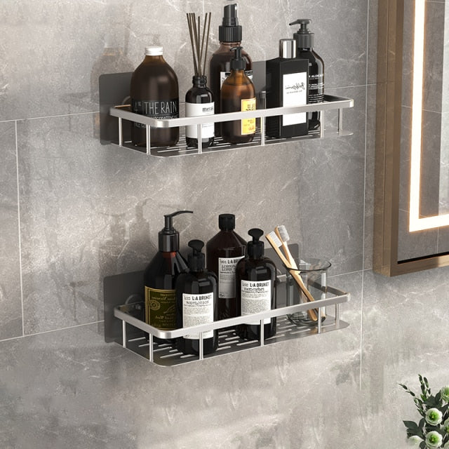 Vielseitiges Metall Kosmetikregal mit Saugnäpfen, passt perfekt in jede Dusche oder Badewanne.