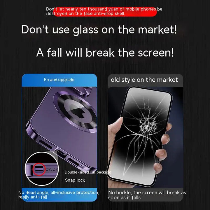 Premium Magsafe Schutzcase für iPhone 15, 14 und 13. Metallisch, magnetisch und 360° rundum stoßfest.