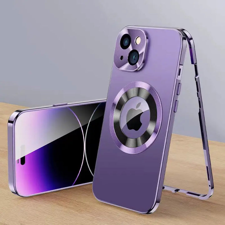 Magnetische Magsafe Schutzhülle aus Metall für iPhone 15, 14, 13. Stilvoller 360° Vollschutz & Kameraschutz.
