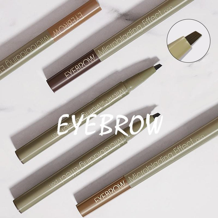 Volle, definierte Brauen dank Microblading Augenbrauenstift. Einfache Anwendung für natürliches Make-up.