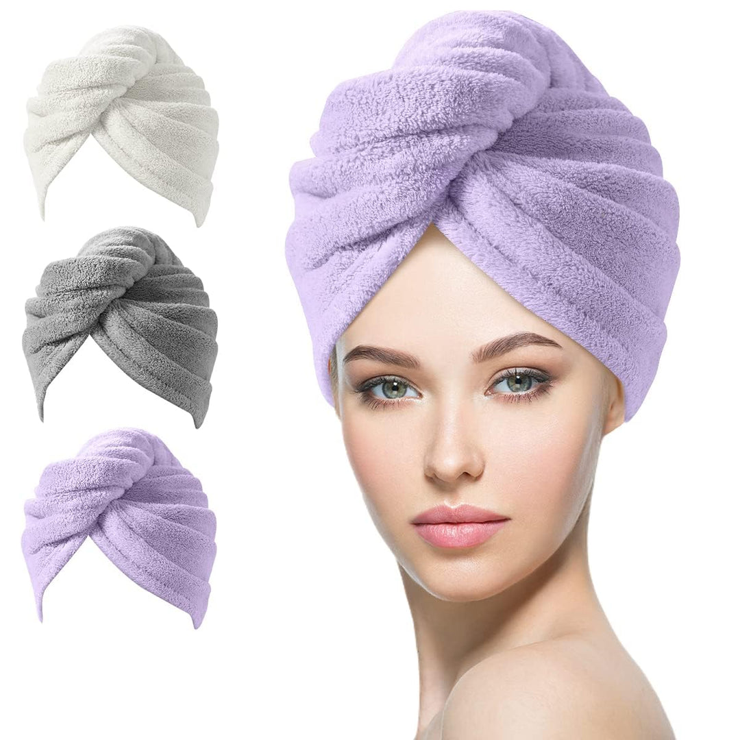 Schonendes Mikrofaser-Haarhandtuch für effektive Haarpflege und Frizzschutz, 3er Pack.