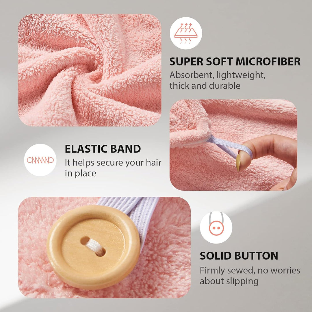 Innovatives Mikrofaser-Haarhandtuch im 3er Pack: schnell, schonend, Frizzschutz für alle Haare.