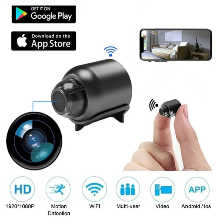 Mini 1080P HD WLAN Überwachungskamera für diskrete Haus- & Büroüberwachung. Kompakt & leistungsstark.