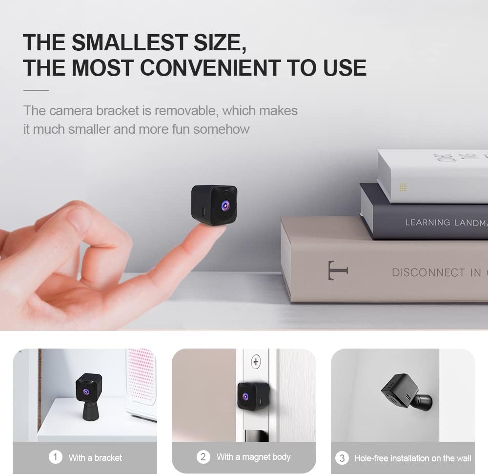Versteckte 4K WiFi Mini-Kamera zur unauffälligen Hausüberwachung mit Nachtsichtfunktion.