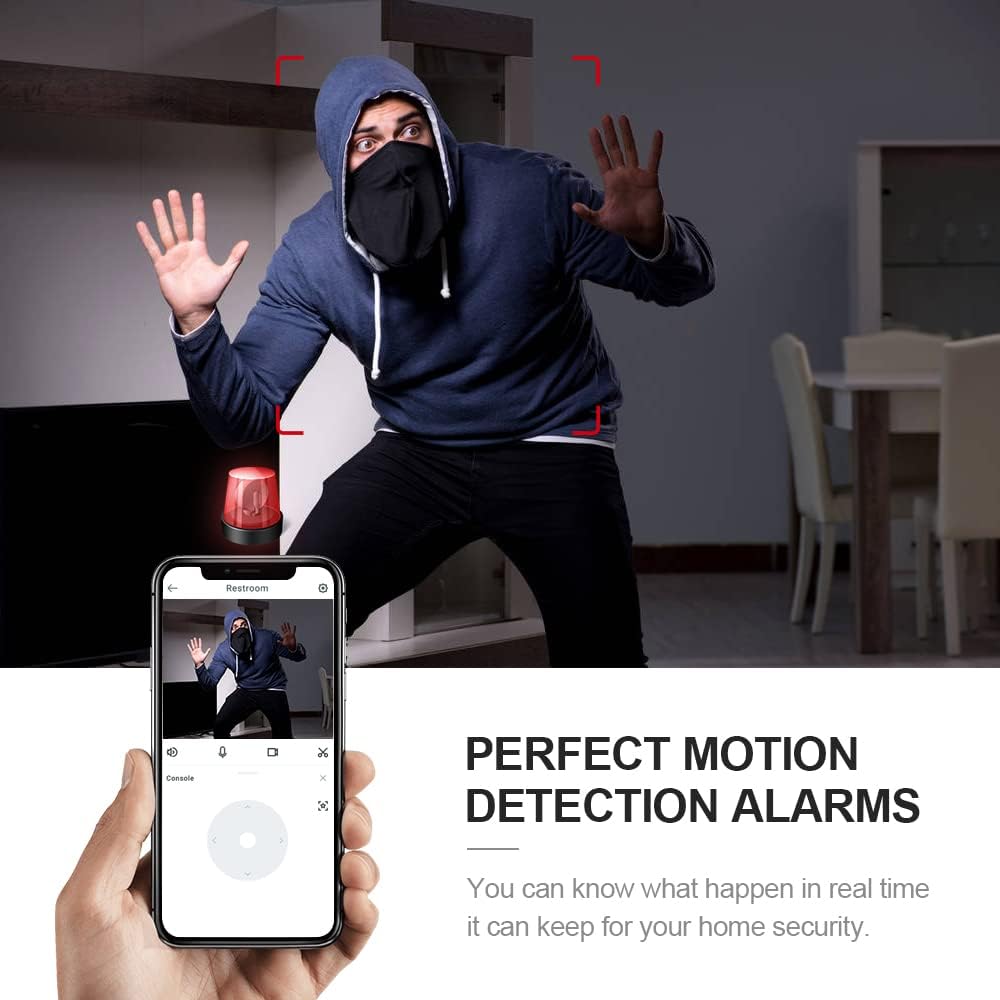 Kompakte Mini-Sicherheitskamera 4K WiFi, perfekt für versteckte Innenüberwachung mit Nachtsicht.
