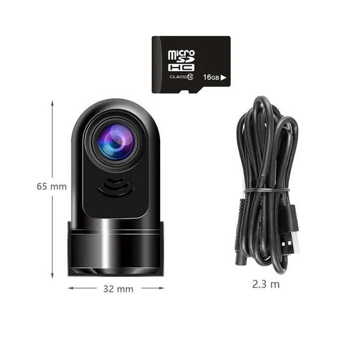 Panoramische 360° Dashcam: Full HD 1080P Mini Autokamera mit ADAS für lückenlose Überwachung Ihres Wagens.