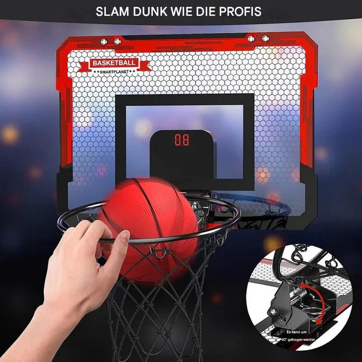 Robuster Mini-Basketballkorb mit elektronischem Zähler, ideal für Kinder und Erwachsene, als Tür-Basketball.
