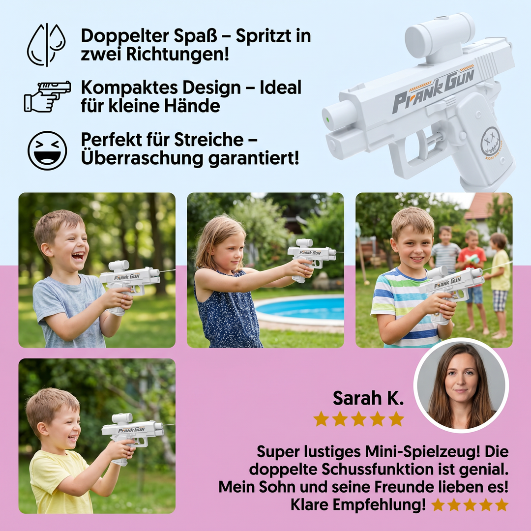 Robuste Mini-Wasserpistole, doppelseitig, fördert aktive Outdoor-Spiele und Wasserspaß für Kinder im Sommer.