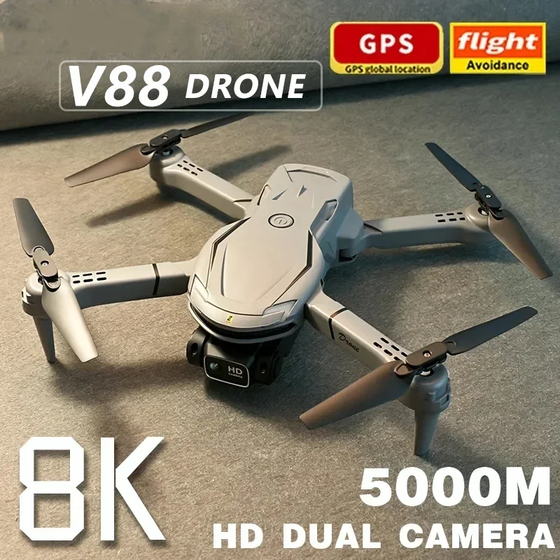 Mini-Drohne mit 8K Dual-Kamera & GPS für scharfe Luftfotografie und Videos.