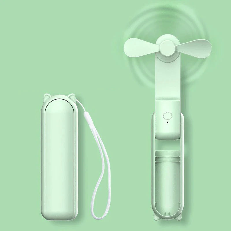 Wiederaufladbarer Handventilator & Powerbank: Duale Funktion für Kühlung & Energie bei Reisen oder Outdoor.
