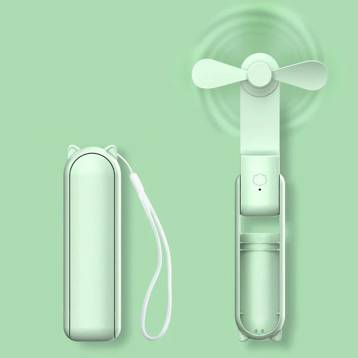 Wiederaufladbarer Handventilator & Powerbank: Duale Funktion für Kühlung & Energie bei Reisen oder Outdoor.