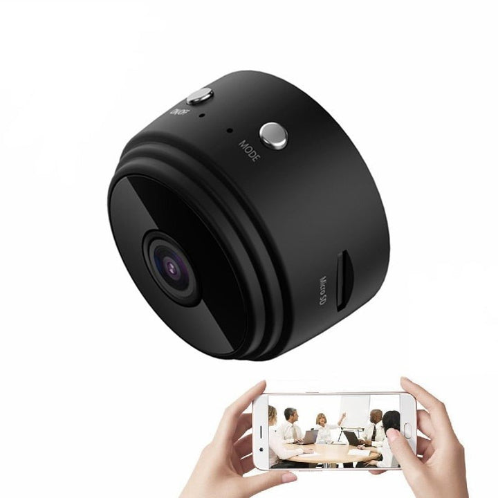 Mini HD WLAN Überwachungskamera für Heimsicherheit. Kompakte Kamera mit Fernzugriff & Bewegungserkennung.